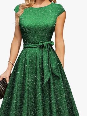 Green sparkle dress